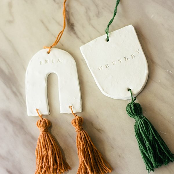 DIY Personalized Clay Name Banner Ornaments