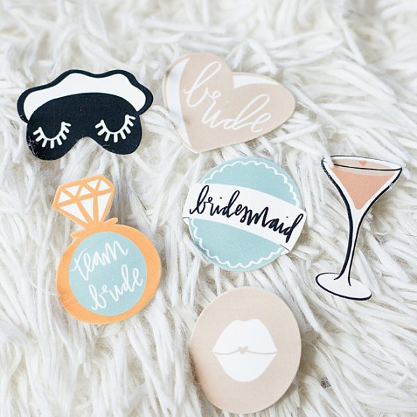 Shrinky Dink Bachelorette Party Pins with FREE Printable