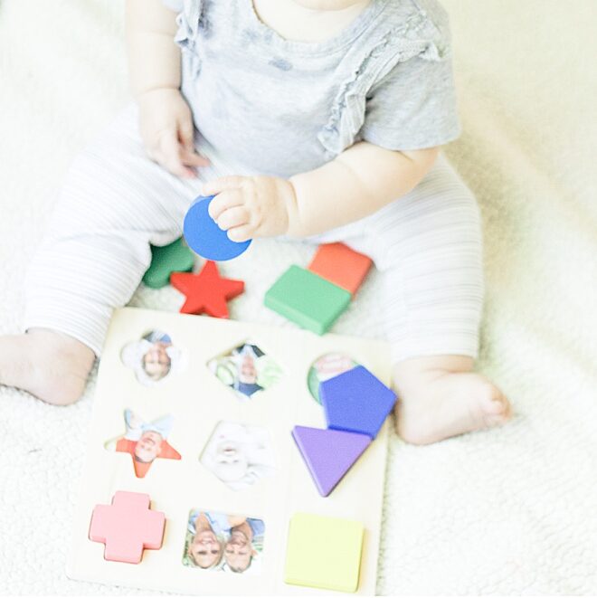 DIY Personalized Family Photo Baby Wood Shapes Puzzle